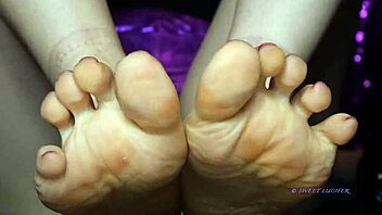 Sweaty Small Feet Mistress With Red Toenail Polish Dominates Sensually