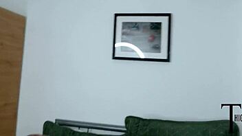 Tatted BBW Bambi Beauty engages in passionate encounter with older partners.