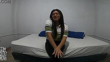 Oh god, this beautiful young Latina comes over for a hot casting facial cumshot 😍💦