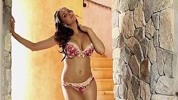 Wow, pretty big tits milf dances hot and strips totally naked for us