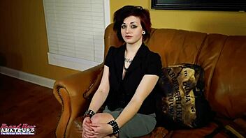 Inked Brunette Babe Marci Dildo Fucks Shaved Pussy And Rubs Big Tits In Pov