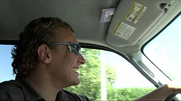 Alisandra faces car trouble leading to blonde blowjob, doggystyle fucking, and squirting orgasm in cowgirl ride.