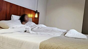 long hair asian girlfriend moans during intimate pov sex on bedroom date night 😍