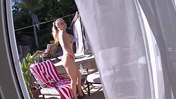 Dyanna lauren, this super sexy big tits blonde cougar milf gives pov blowjob to monster cock