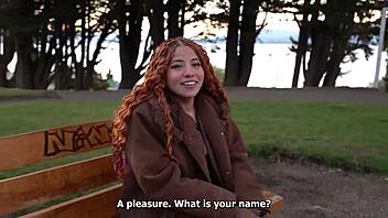 i spot this cute colombian redhead in church and pay her for wild spanking fuck