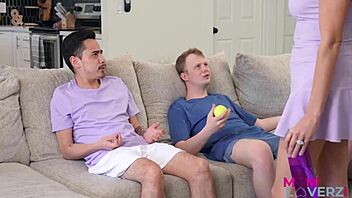 Pristine Edge and Sophia Locke swap partners in steamy reality scene.