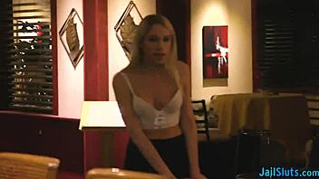 Blonde teen delinquent caught and pounded by police officer