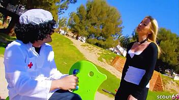 Hey, what's up with this wild carnival threesome featuring a funny story and hot teen Angelica in rough group sex?