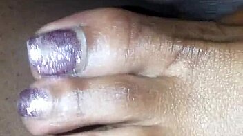 Toes Curl Around Hard Cock In Steamy Footjob Action