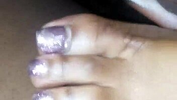 Toes Curl Around Hard Cock In Steamy Footjob Action