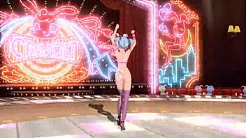 Hatsune Miku dominates in full nude bunny costume, fucking with huge cum loads on big tits.