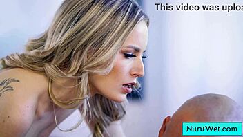 Blondie Teen Masseuse Pours Nuru Gel on Her Body for Client Massage - Lauren Phillips Charles Dera