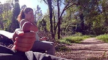 Exhibitionist seduces milf for public park fuck and facial cumshot. 😏💦