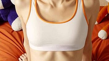 blindfolded eastern european lingerie models pose with feet exposed