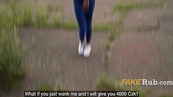 Public pervert offers jogger money and she accepts the deal