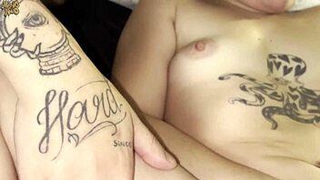 Oh man, check out this threesome where two tattooed sluts get fucked in the ass and creampied deep