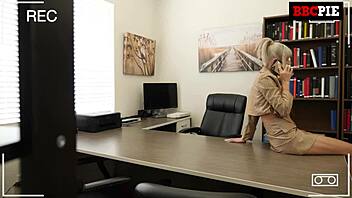 Petite Blonde Office Slut Craves Massive Black Cock In Wet Pussy Action