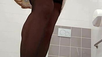 In 2025, a French maid becomes a chained slave in public toilets for bondage training and humiliation with toys.