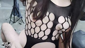 She enjoys company as an energetic person greeting neighbor casually