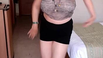 Mariaold milf unleashes her huge shaved tits bouncing wildly while she plays intensely with her hairless pussy in a mature solo session.