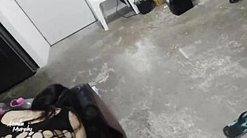 She enjoys company as an energetic person greeting neighbor casually