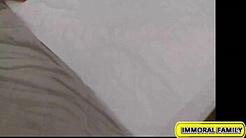 Busty brunette babe Bambola gets spitroasted in bedroom rimjob licking cunilingus action with wet pussy fingering and screaming orgasms in homemade cowgirl ride