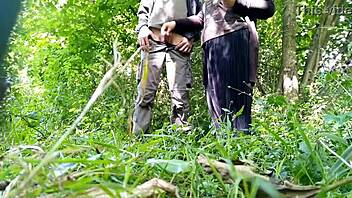 fat milf teases her hairy wet pussy outdoors, but why does her lover crave more in the park?