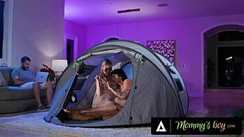 hey, this perv guy creampies hot milf rachael cavalli right there with her man in the room