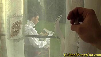 Piss soaked woman in high heels gets fucked hard by monster cock outdoors