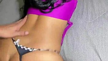 Long-haired Brazilian housewife gets ass worshiped and creampied twice by husband and friend