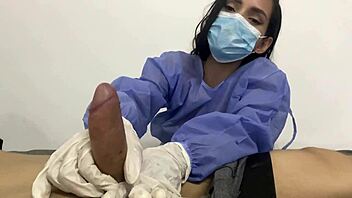 my patient got so hard i just couldn't hold back from handling it