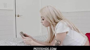 Petite 18+ blonde teen roommate Sia Lust gets punished by Jax Slayher's big black cock in dorm pounding.