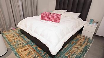 Stepmom opens Christmas present of sex doll and tries double penetration anal creampie until caught