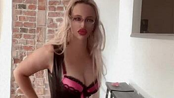 In this sissy altar scene, she commands WORSHIP of her lips, glasses, and nails in femdom fantasy.