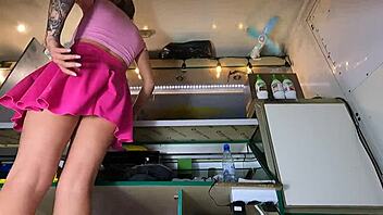 omg i was thrilled to discover she's panty-free under that skirt in this hidden upskirt pov