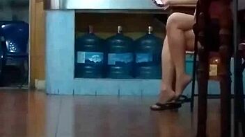 the chinese prostitute showed off her mature body like a total slut in casual everyday style