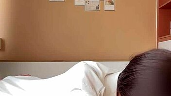 petite asian teen couple fucks with toys vibrator licking and riding after morning coffee