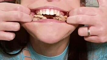 What a wild mess playing with junk food in my mouth and long pigtail hair!