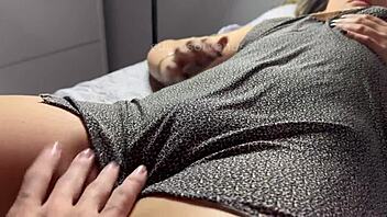 Alone at home getting daring with swollen pussy lips cameltoe panties close up fingering