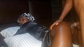 Beautiful Black Girl Gets Long Deep Strokes From Behind In Bedroom Until Cute Bent Over Pussy Drips Creamy Wet