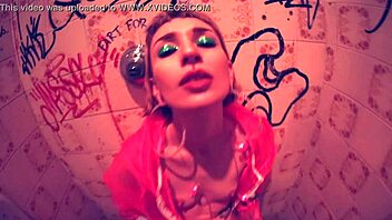 Outdoor anal plug contrasts with shaved Latina Bia Roman's tattooed body and wet orgasm