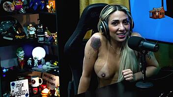 The podcast hasn't even started and Bruna Lambertini is totally naked, making Ruan drool in this Brazilian blonde pornstar interview.