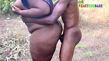 I enjoyed that doggystyle pounding from the big black cock outdoors, kept going for more creampie