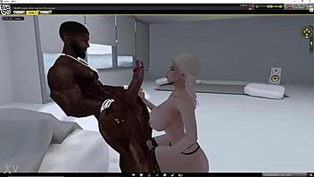 White slut delivers intense deepthroat action on massive black monster cock with sloppy technique.