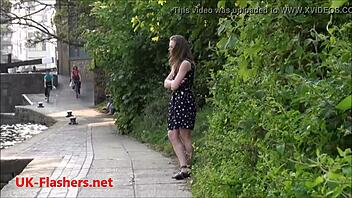 Hey sexy teen flasher, wanna show off those small tits in public nudity exposure?