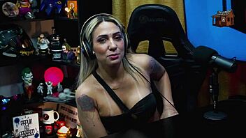 The podcast hasn't even started and Bruna Lambertini is totally naked, making Ruan drool in this Brazilian blonde pornstar interview.