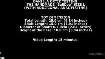 daniela ortiz tests the handmade balldog size l, pushing limits with intense anal fisting and pussy play