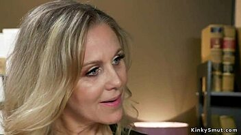 submissive lesbian employees get bound and anal banged in intense domination session