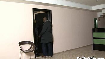 Blonde Linda Ray experiences intense anal fucking by black stud with creampie at home