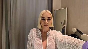 Try On Transparent See-Through Clothes In Mall Fitting Room!